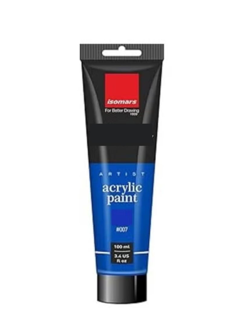 Acrylic Paint 100ml Vibrant Pigmented & Fadeproof Colors - ARTIST SERIES - For Canvas Painting, Scrap Book, Paper Board, Wood & Terracotta Prussian Blue